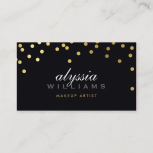 CUTE mini confetti shiny gold foil bold black Business Card