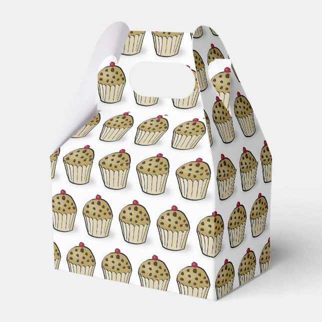 Cute Mini Muffins Pattern Favour Box (Front Side)