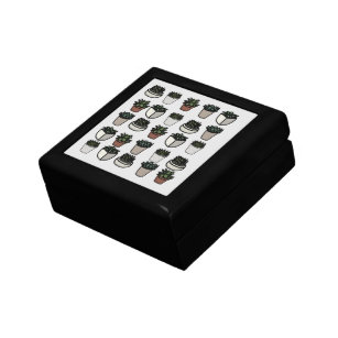 Cute mini succulent pattern gift box