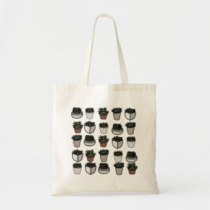 Cute mini succulent pattern tote bag