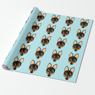 CUTE MINIATURE PINSCHER DOG WRAPPING PAPER
