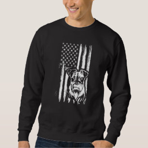 Cute Miniature Schnauzer Dog American Flag USA Pup Sweatshirt
