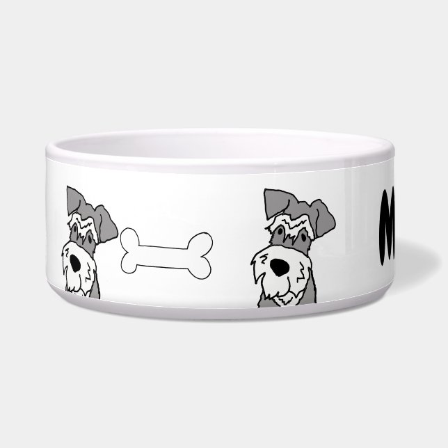 Cute Miniature Schnauzer Dog Cartoon (Left)