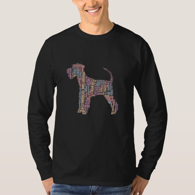Cute Miniature Schnauzer Dog Puppy Don T Shop Adop T-Shirt (Front)
