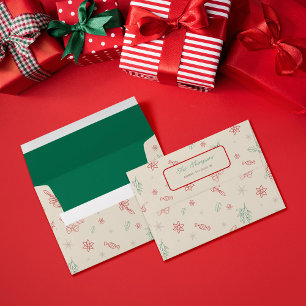 Cute Minimal Christmas Elements Envelope