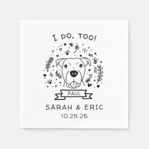 Cute Minimal Doodle Retriever Dog Wedding Napkin