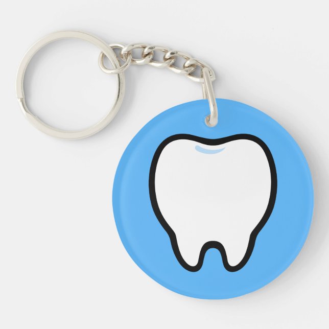 Cute Minimal Tooth Illustration Key Ring (Front)
