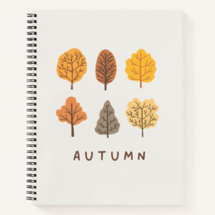 Cute Minimalist Autumn Tree Notebook