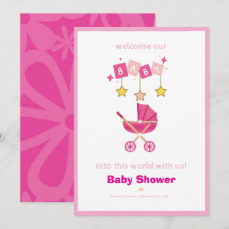 Cute Minimalist Baby Shower Invitation