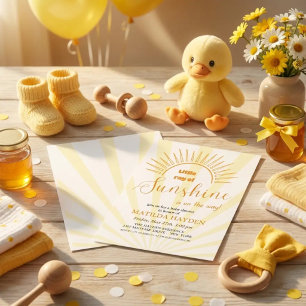 Cute minimalist boho sunshine baby shower invitation
