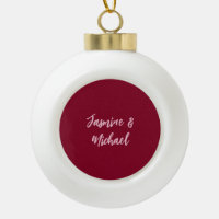 Cute Minimalist Burgundy Red Calligraphy Own Name