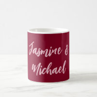 Cute Minimalist Burgundy Red Calligraphy Own Name