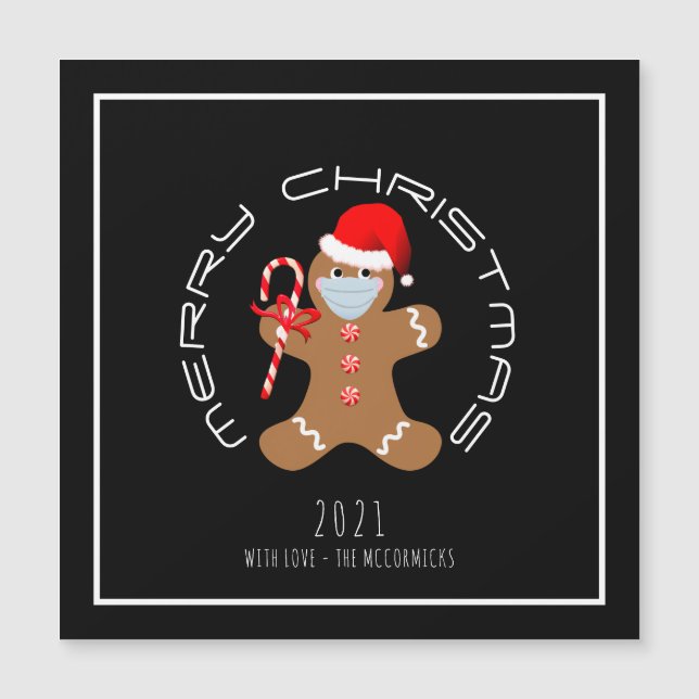 Cute Minimalist Christmas 2021 Gingerbread Man (Front)