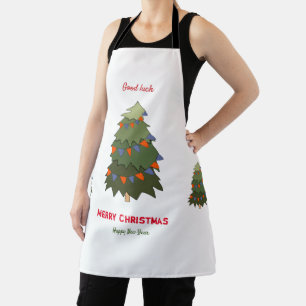 Cute Minimalist Christmas and New Year Happy Apron