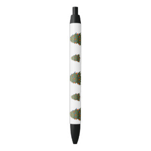 Cute Minimalist Christmas and New Year Happy    Black Ink Pen
