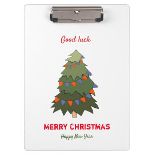 Cute Minimalist Christmas and New Year Happy Clipboard