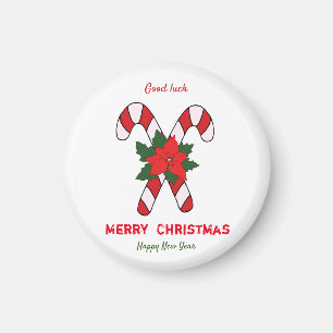 Cute Minimalist Christmas and New Year Happy       Magnet