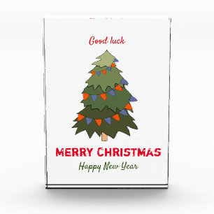 Cute Minimalist Christmas and New Year Happy Photo Block