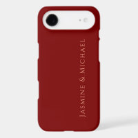 Cute Minimalist Deep Red & Peach Own Name