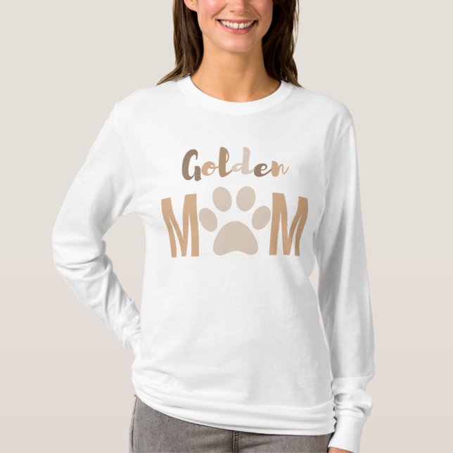 Cute Minimalist Dog Golden Retriever Mum T-Shirt (Front)