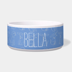 Cute Minimalist Dog Line Pattern Customisable Name
