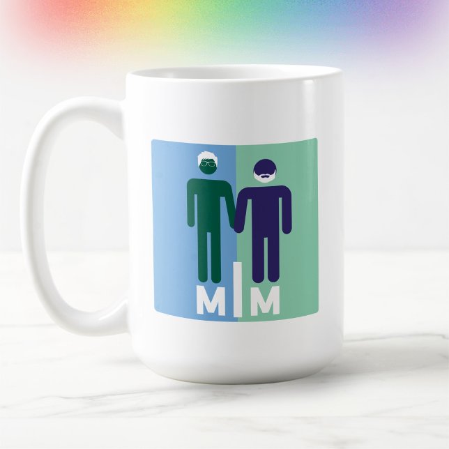 Cute Minimalist Gay Men Pride Colours  Coffee Mug (Creator Uploaded)