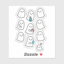 Cute Minimalist Ghost Sticker Pack – kwaii ghosts