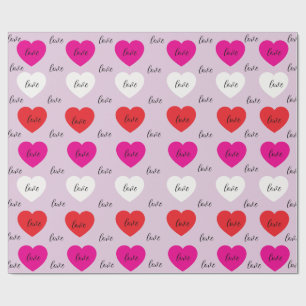 Cute Minimalist Hearts Love Pattern Wrapping Paper