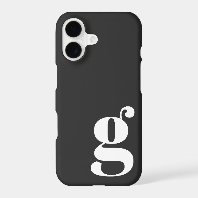 Cute Minimalist Monogram Letter in Black (Back)