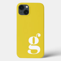 Cute Minimalist Monogram Letter in Yellow