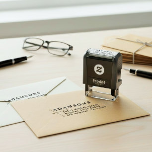 Cute Minimalist Name & Address   Modern Simple Self-inking Stamp