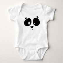 Cute Minimalist Panda Face Baby Bodysuit