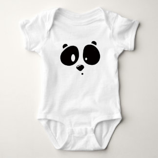 Cute Minimalist Panda Face Baby Bodysuit