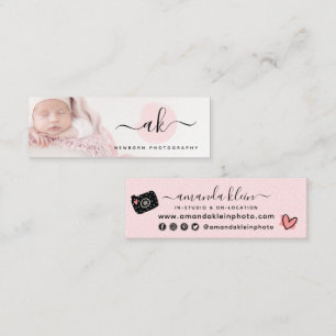 Cute Minimalist Photographer Camera Custom Photo Mini Business Card