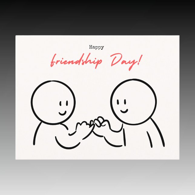 Cute Minimalist Pinky Promise Friendship Day Postcard (Creator Uploaded)