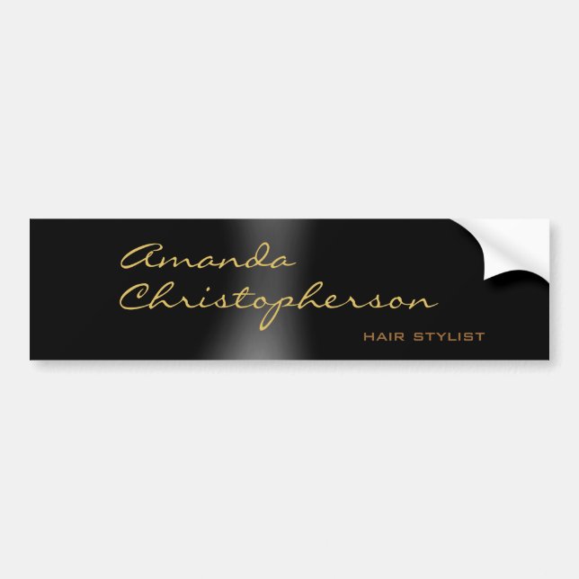 Cute Minimalist Plain Modern Calligrapy Black  Bumper Sticker (Front)