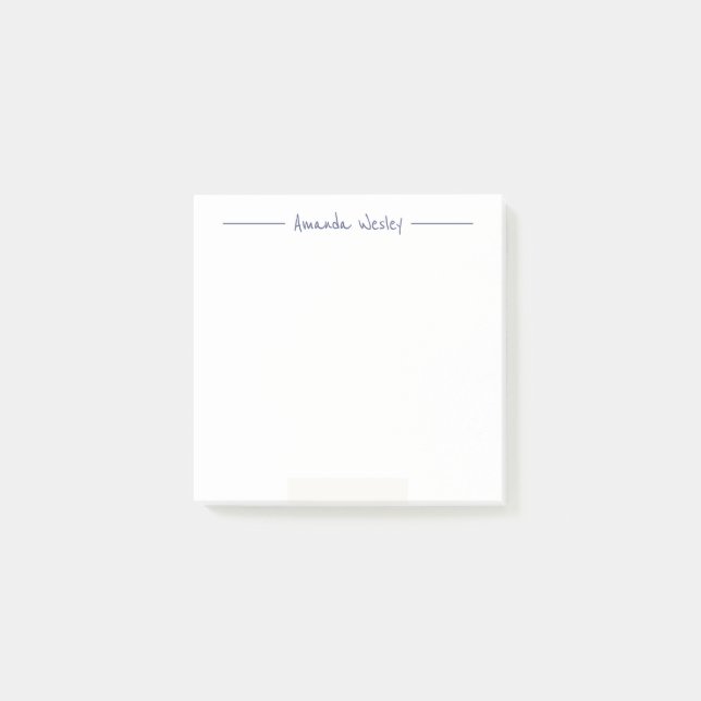 Cute Minimalist Purple Monogram Full Name Post-it Notes (Front)