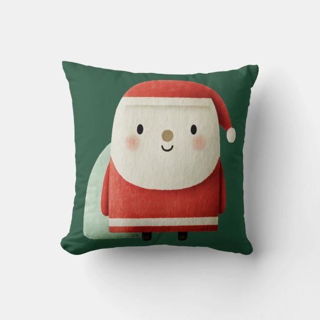Cute Minimalist Santa Claus Cushion (Front)
