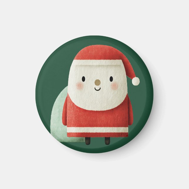 Cute Minimalist Santa Claus Magnet (Front)