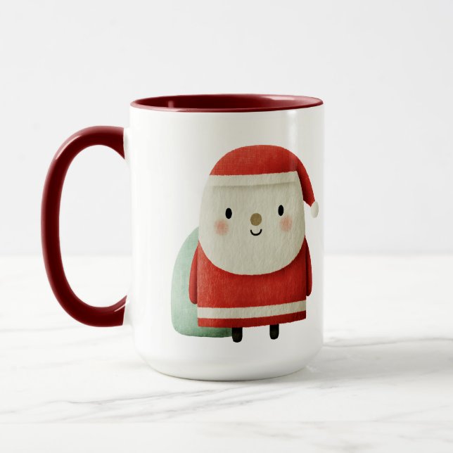 Cute Minimalist Santa Claus Mug (Left)