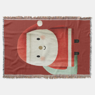 Cute Minimalist Santa Claus Throw Blanket