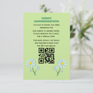 Cute Minimalist Spring Daisy Floral  Enclosure Card
