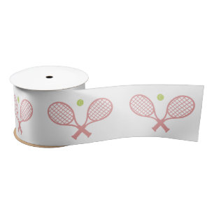 Cute Minimalist Tennis Pattern Satin Ribbon