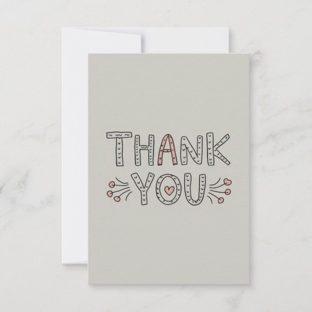 Cute Minimalist Thank You Card (Front)