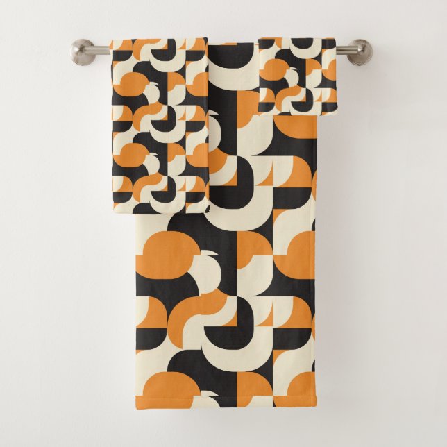 Cute minimalist tiled pattern  bath towel set (Insitu)