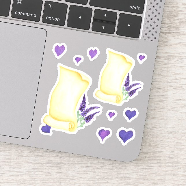 Cute Minimalist Watercolor Provence delicate lave  (Detail)