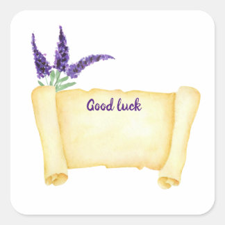 Cute Minimalist Watercolor Provence delicate lave Square Sticker