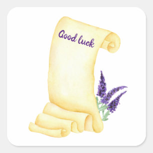 Cute Minimalist Watercolor Provence delicate lave Square Sticker