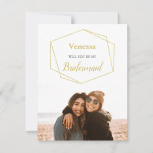 Cute Minimalist Will You Be My Bridesmaid Photo