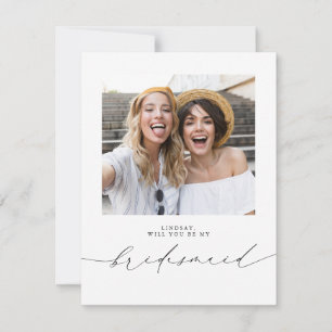 Cute Minimalist Will You Be My Bridesmaid Photo